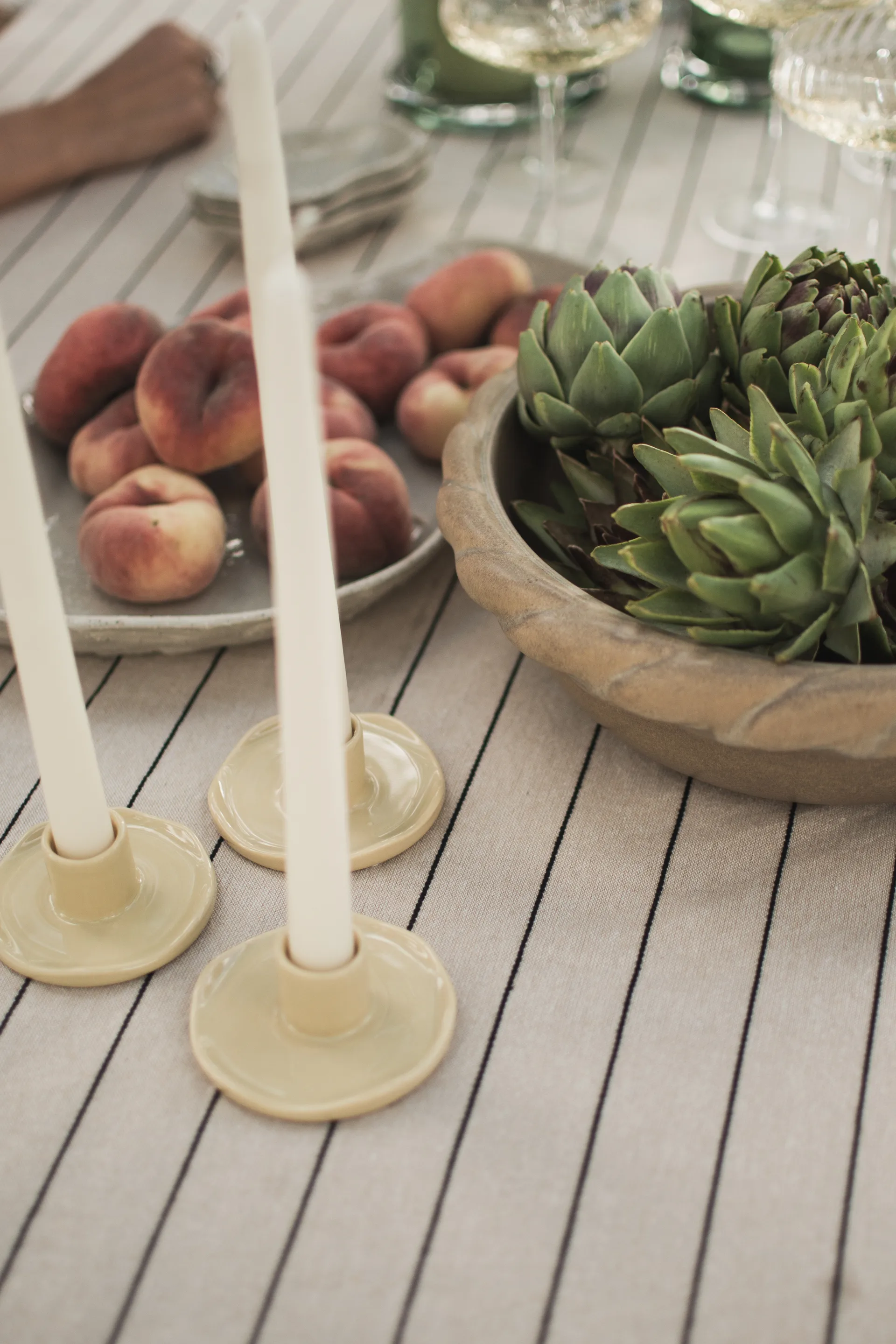 Wave candle sticks, Shiny yellow DBKD