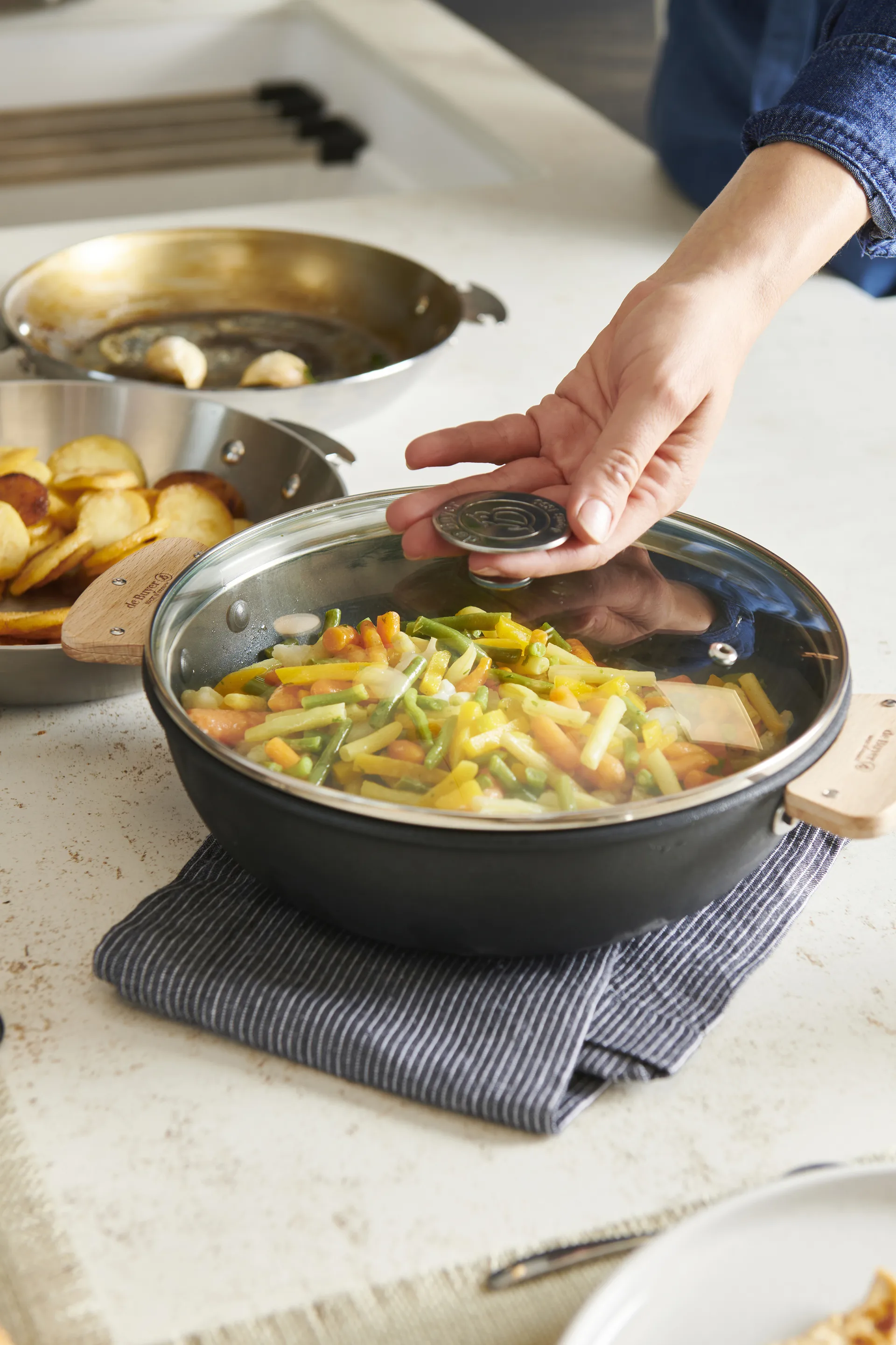 Alchimy glass lid deep ring, Ø16 cm De Buyer