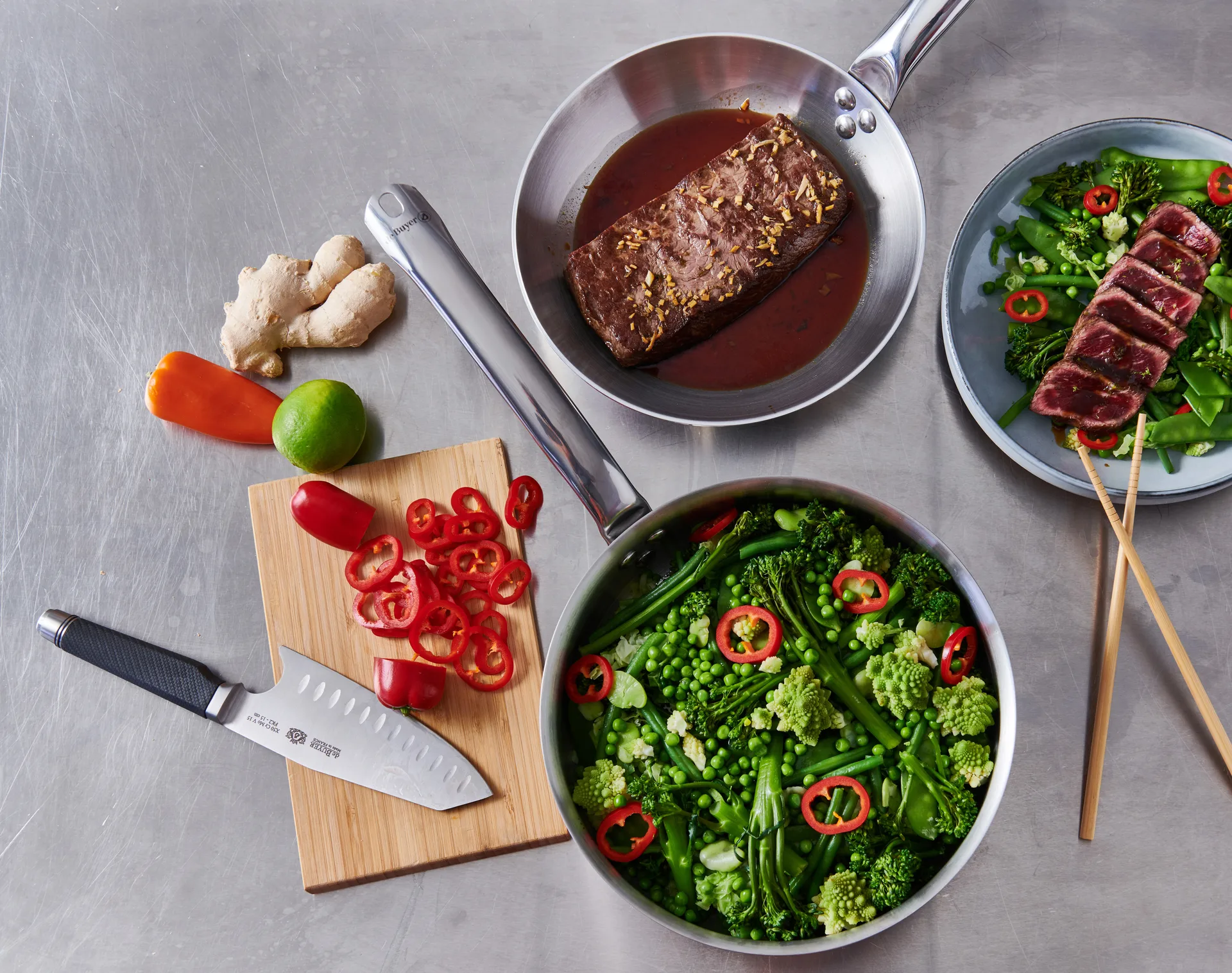 Alchimy sauté pan stainless steel, Ø24 cm De Buyer