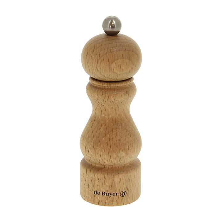 Rumba salt and pepper mill ceramic 14 cm, Beech wood - light De Buyer