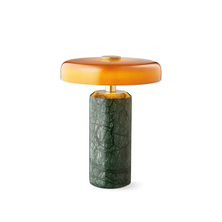 Trip table lamp Ø17x21 cm marble - Moss green-amber - Design By Us