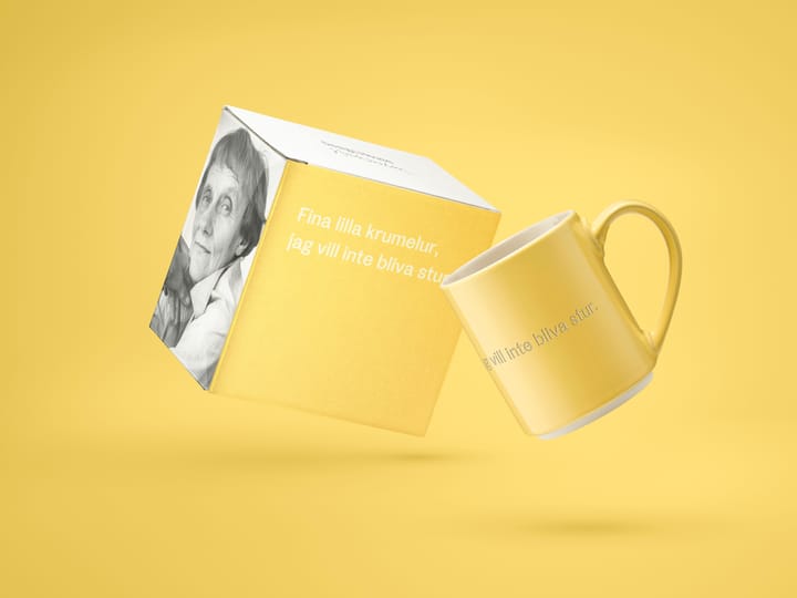 Astrid Lindgren mug. fina lilla krumelur, Swedish text Design House Stockholm