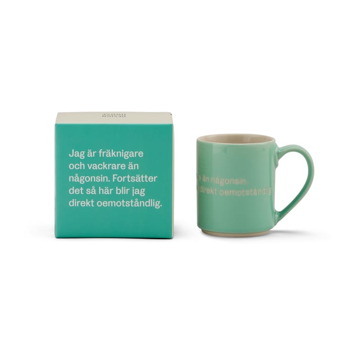 Astrid Lindgren mug, I am frecklier…, green-swedish Design House Stockholm