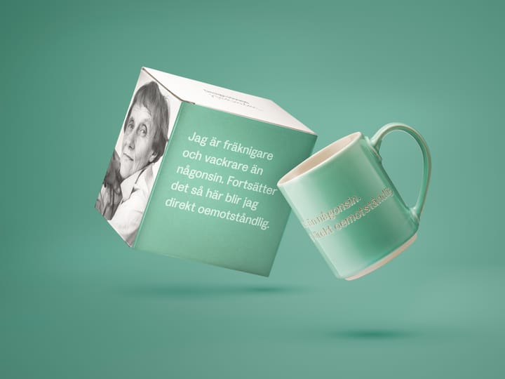 Astrid Lindgren mug, I am frecklier…, green-swedish Design House Stockholm