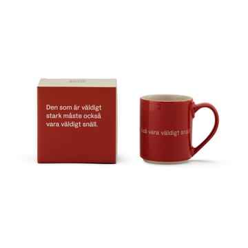 Astrid Lindgren mug, If you are very strong - red-swedish - Design House Stockholm