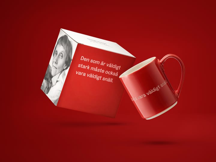 Astrid Lindgren mug, If you are very strong, red-swedish Design House Stockholm