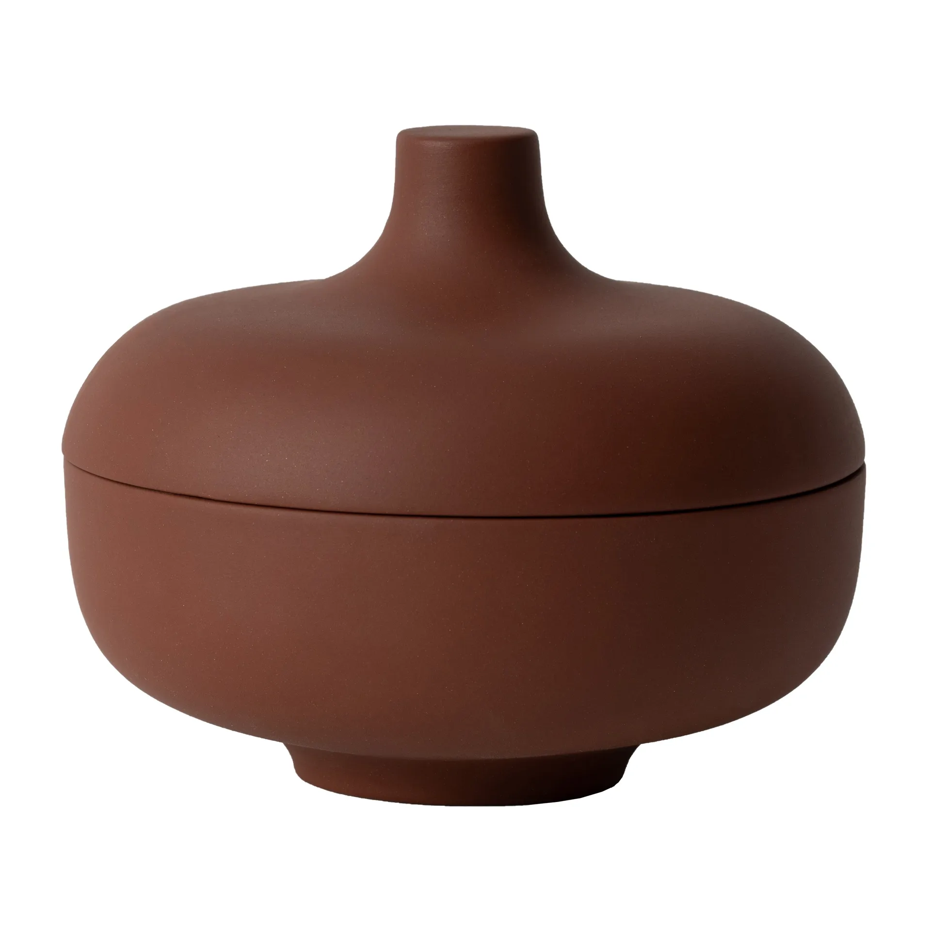 Sand bowl with lid M Ø12 cm, Red clay Design House Stockholm