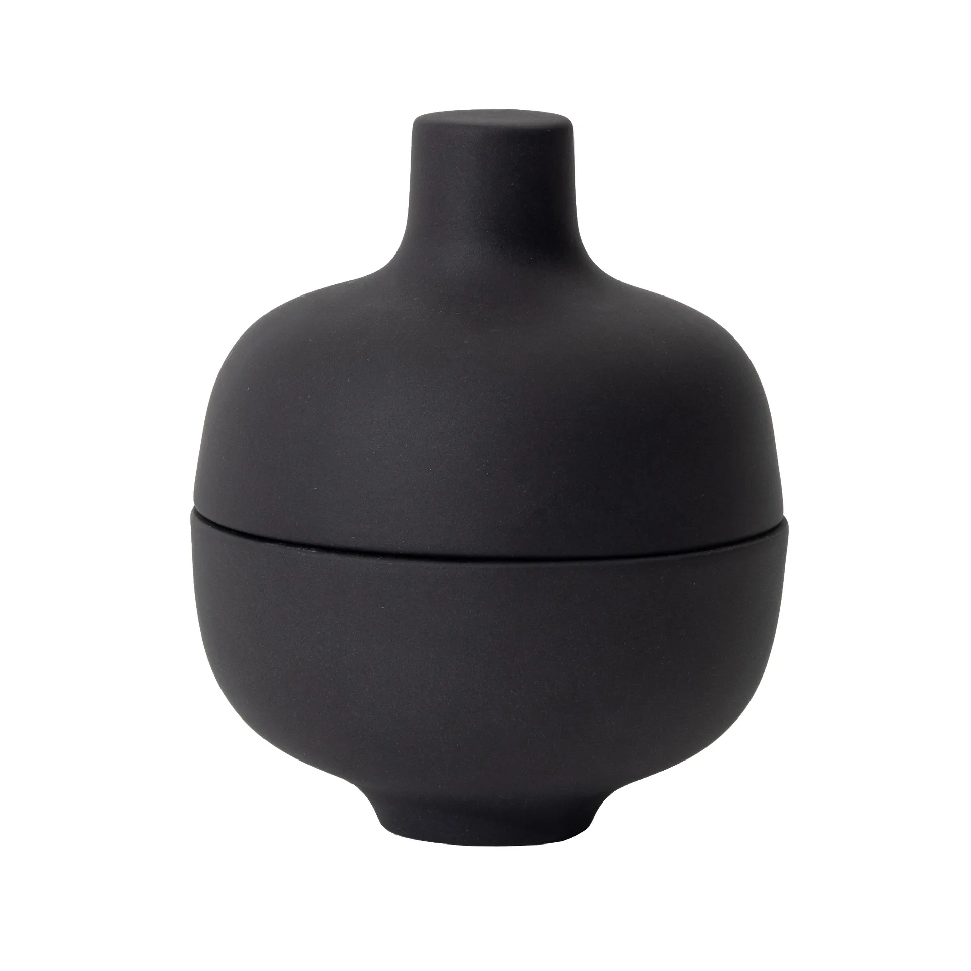 Sand bowl with lid S Ø8.2 cm, Black clay Design House Stockholm