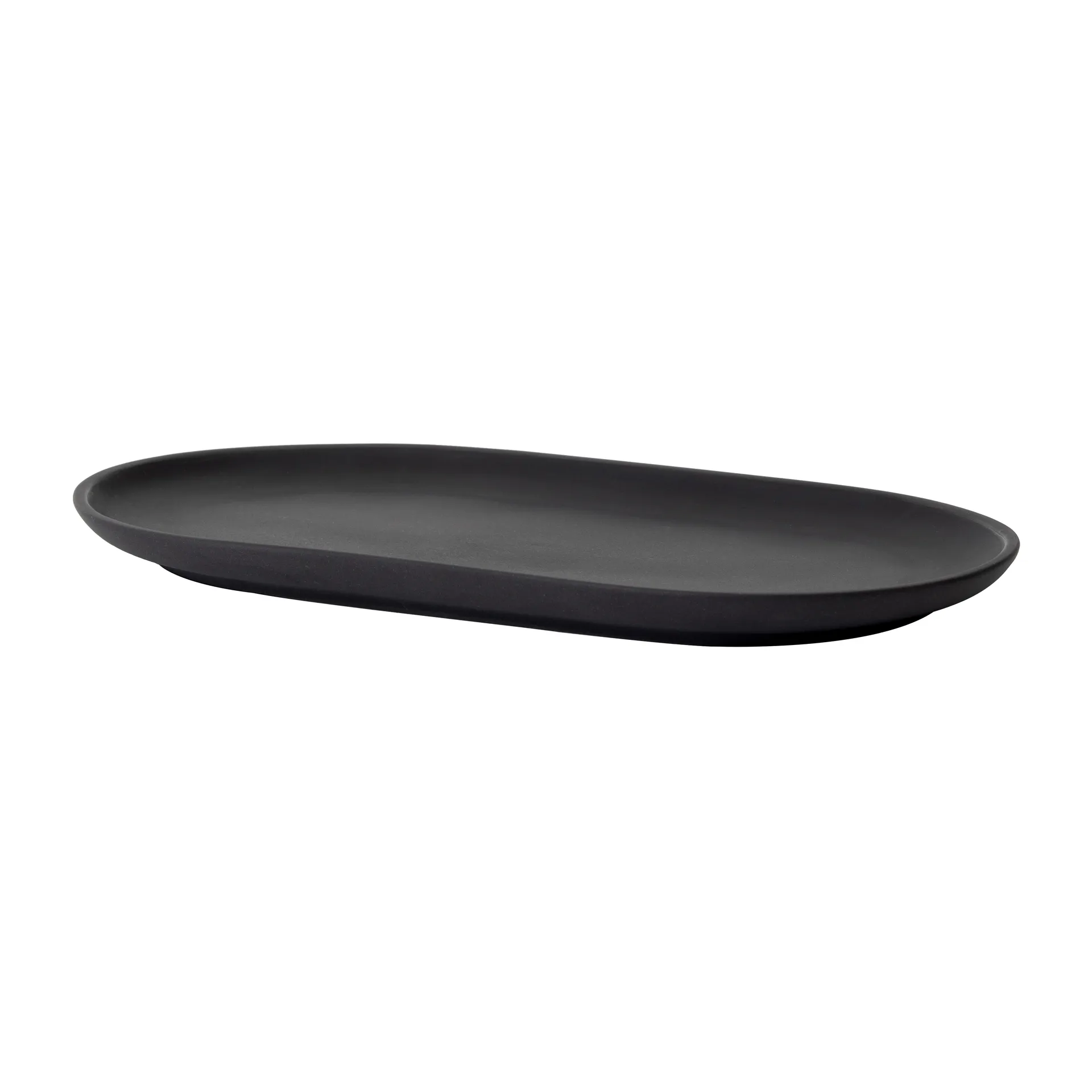 Sand plate oval 12.5x20 cm, Black clay Design House Stockholm