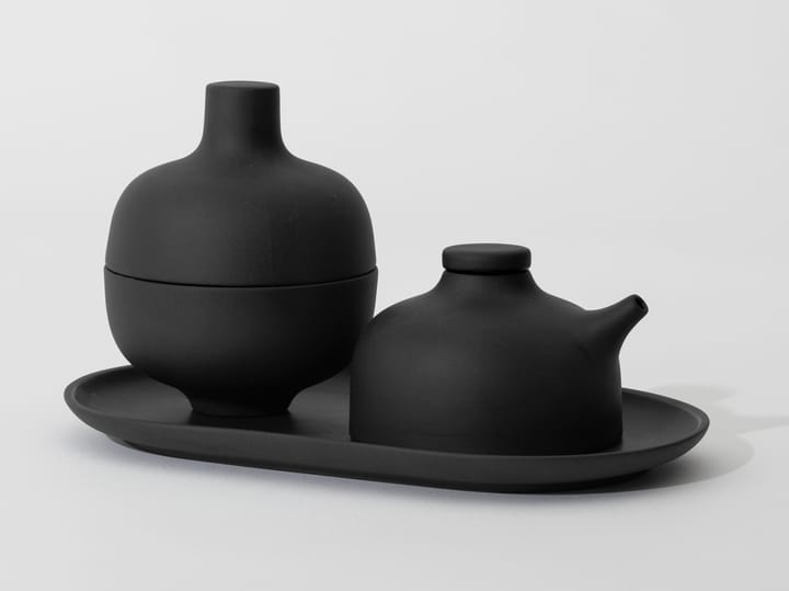 Sand soy sauce bottle 12 cl, Black clay Design House Stockholm