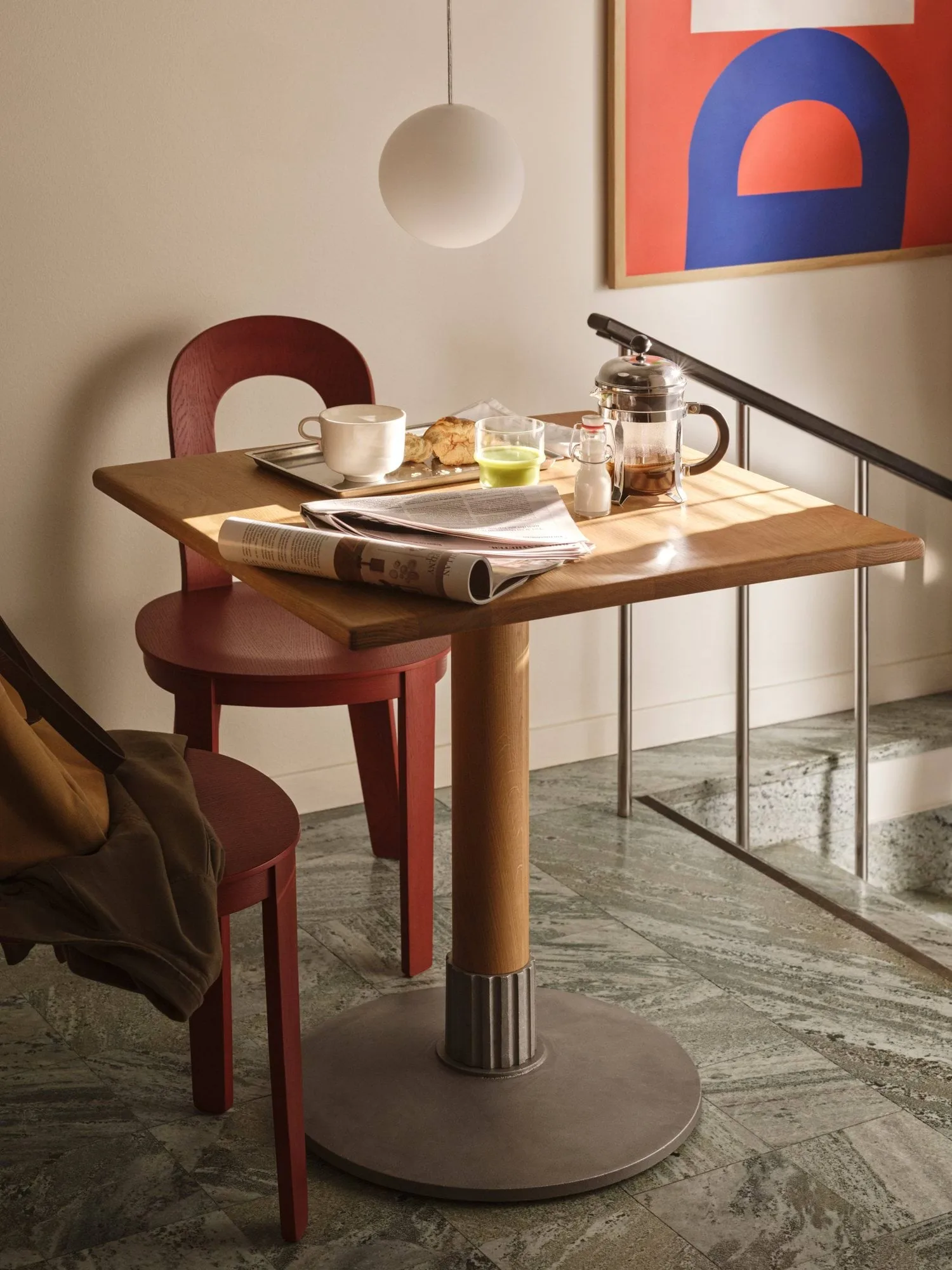 Tock Table dining table, Dark oak, 75x75x76 cm Design House Stockholm