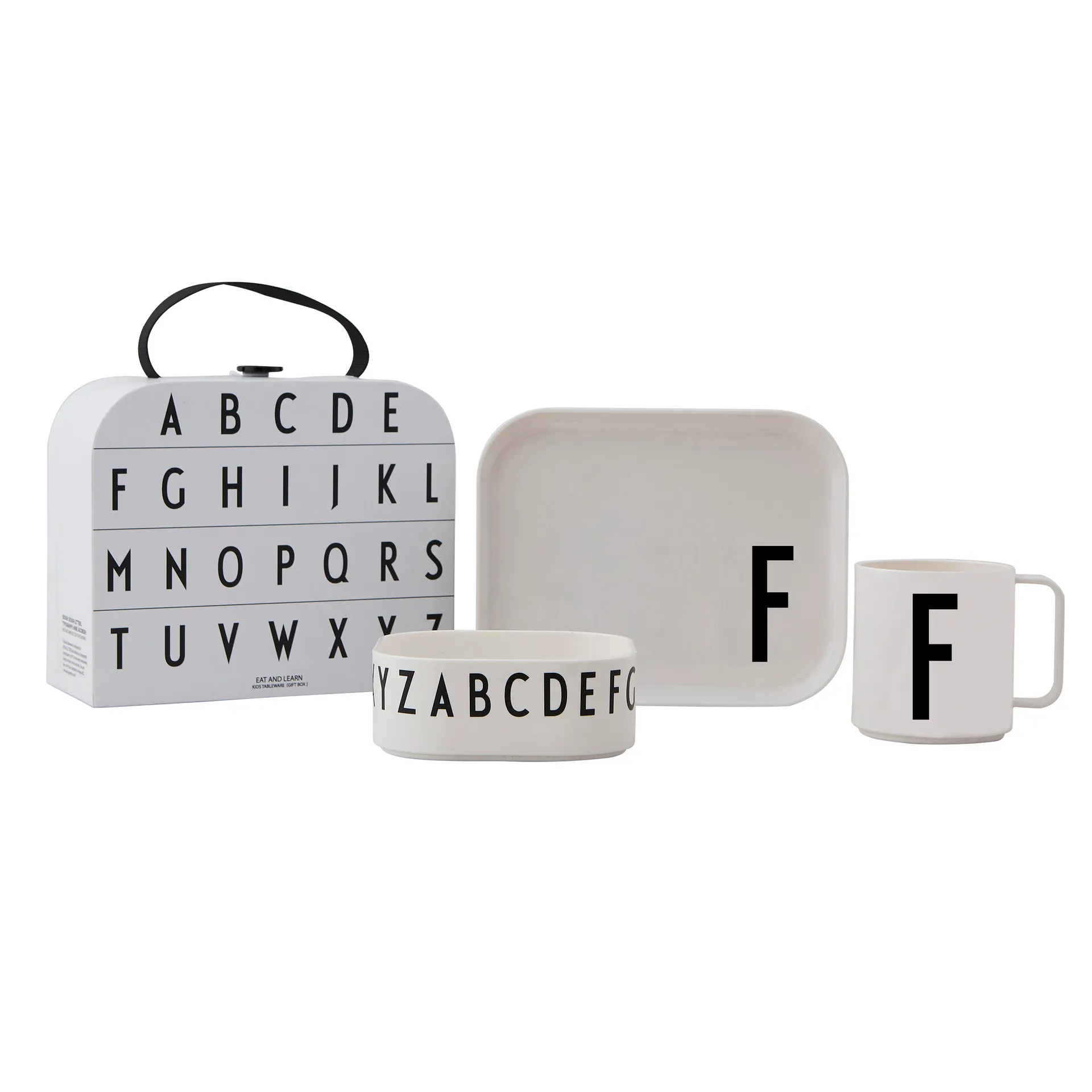 Design Letters children's dinnerware set, F Design Letters