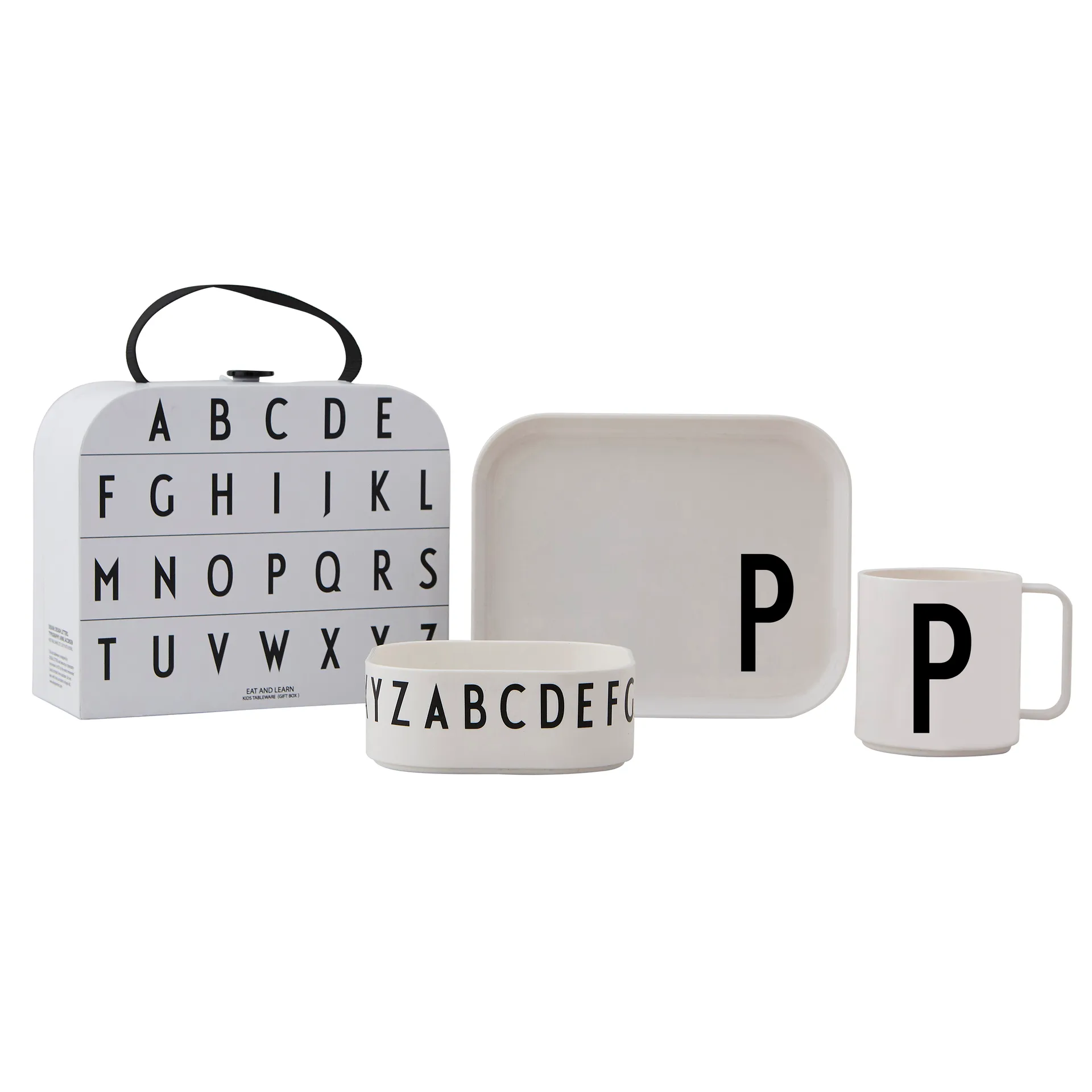 Design Letters children's dinnerware set, P Design Letters