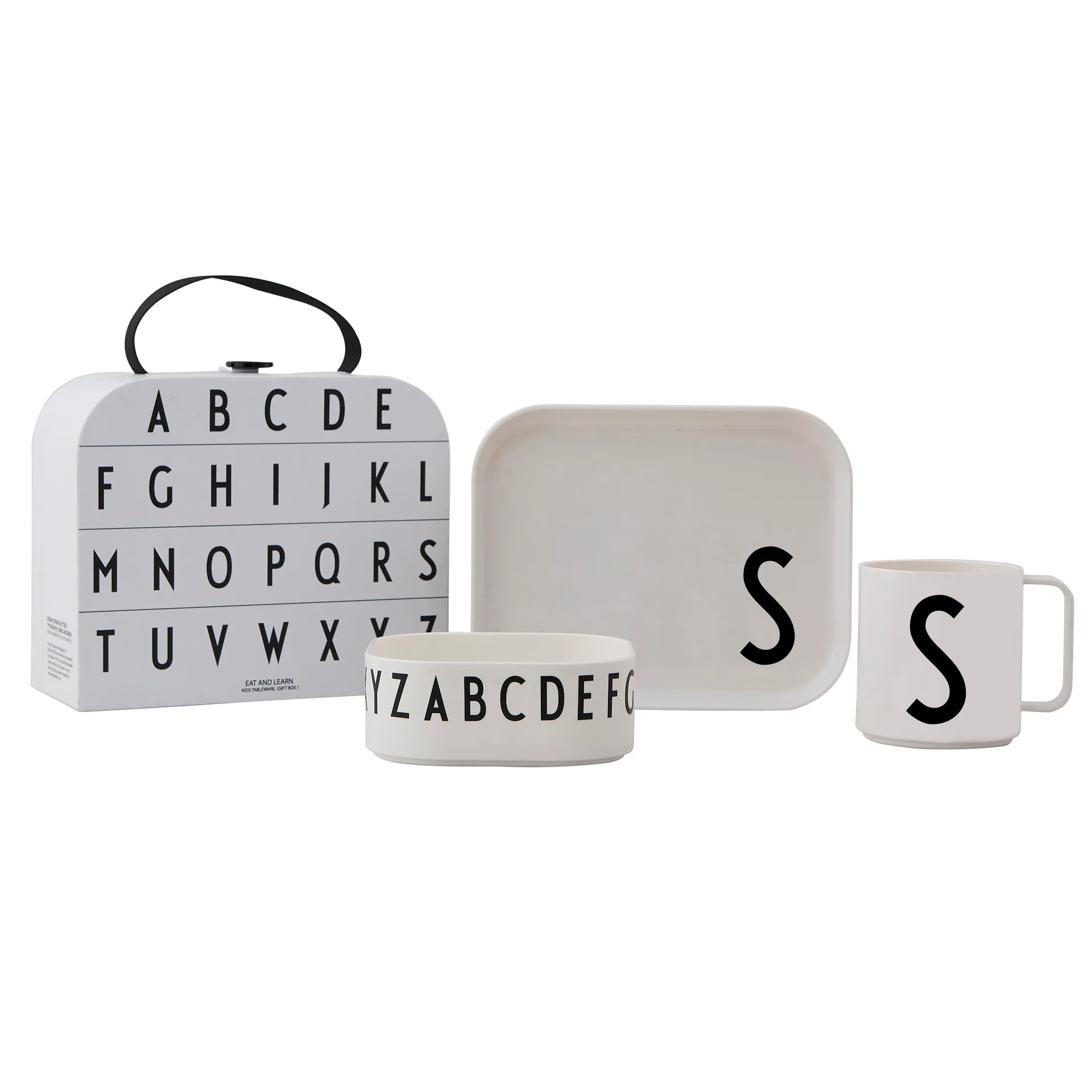 Design Letters children's dinnerware set, S Design Letters