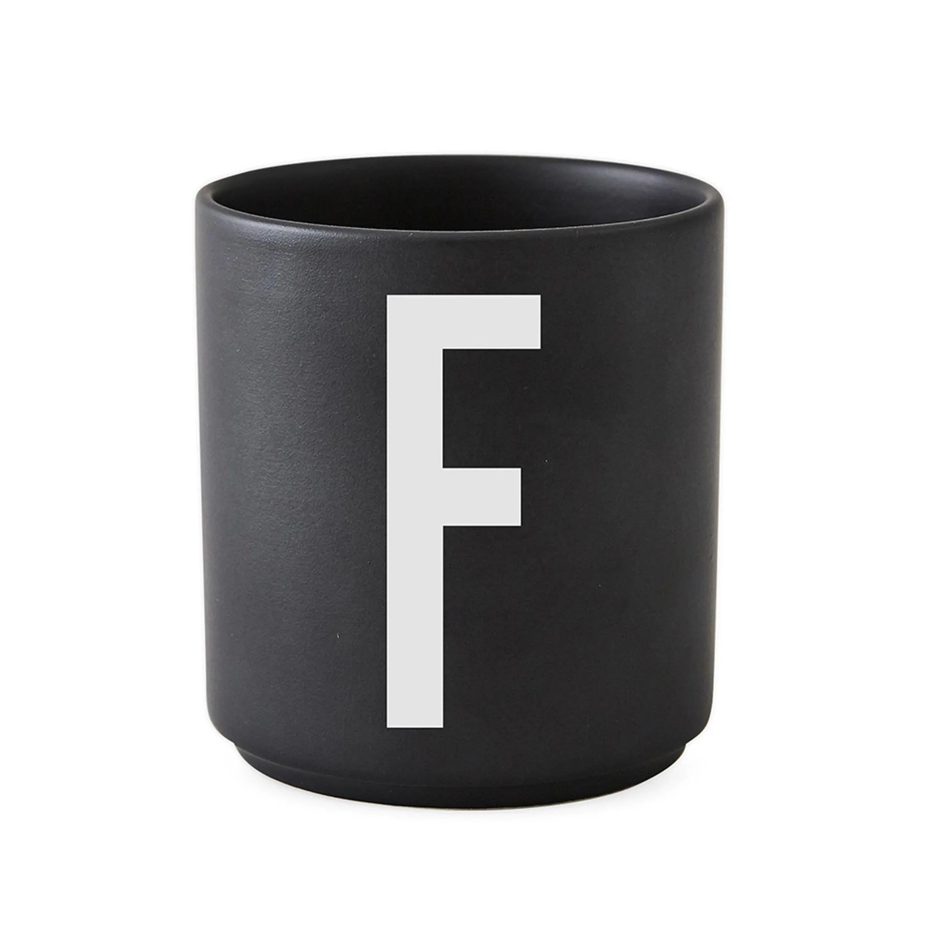 Design Letters cup black, F Design Letters