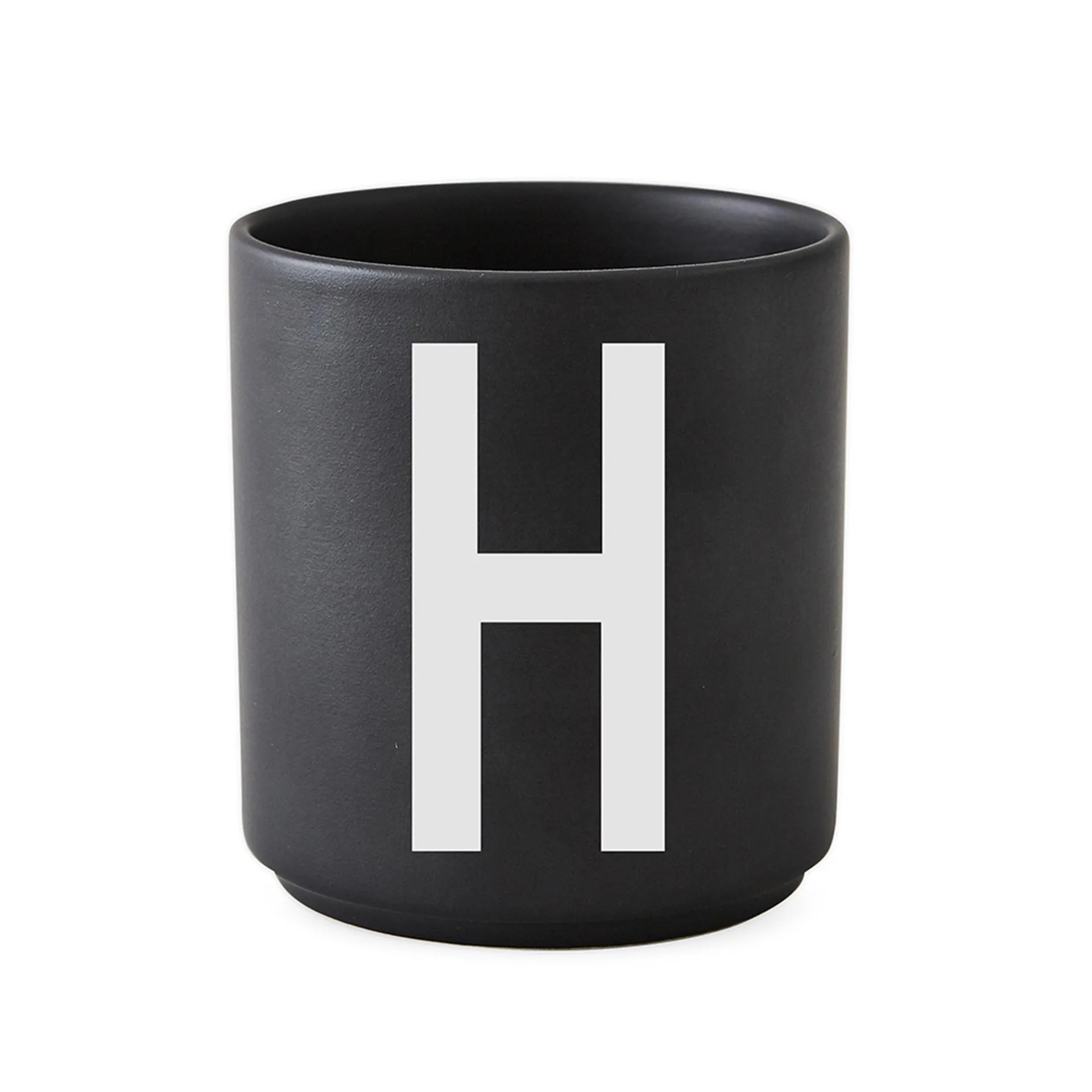 Design Letters cup black, H Design Letters