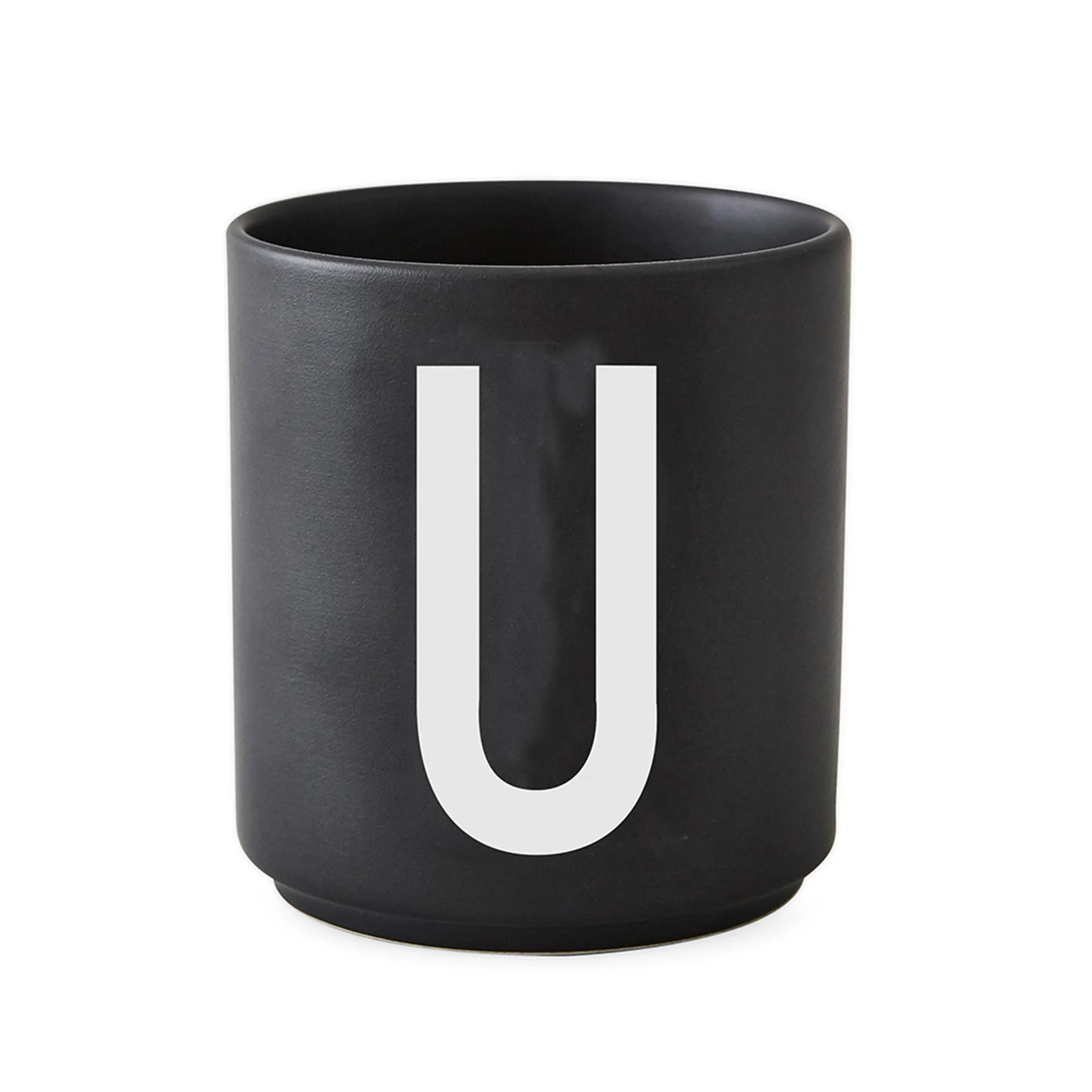 Design Letters cup black, U Design Letters