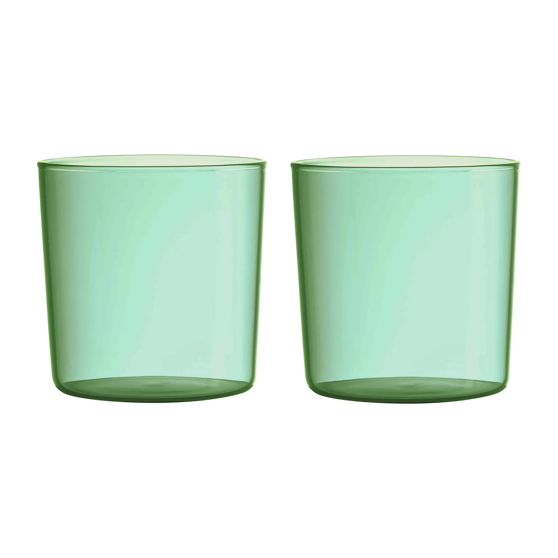 Design Letters Kids Eco drinking glass 2-pack, Green Design Letters