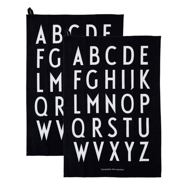 Design Letters kitchen towel 40x60 cm 2-pack, Black Design Letters