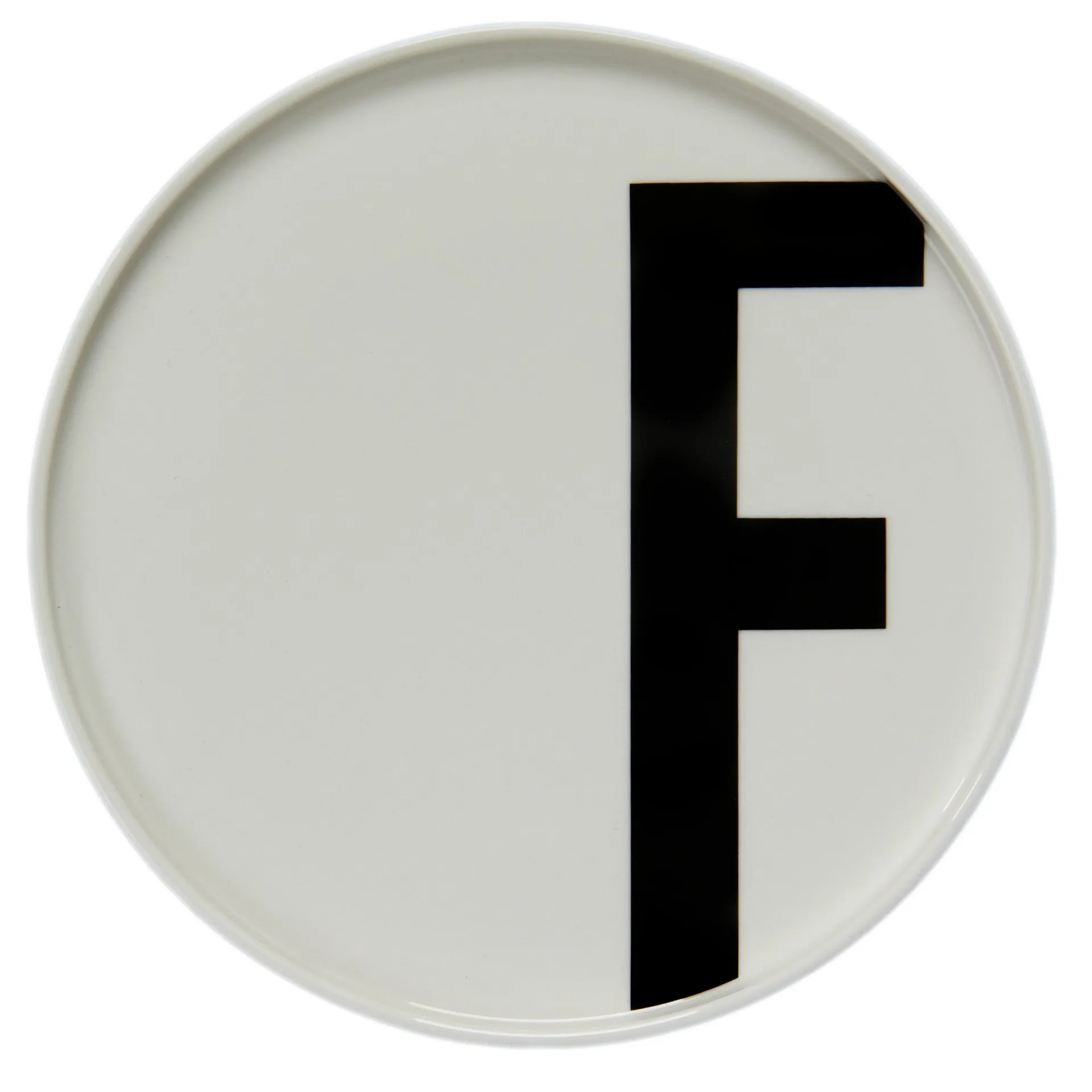 Design Letters plate, F Design Letters