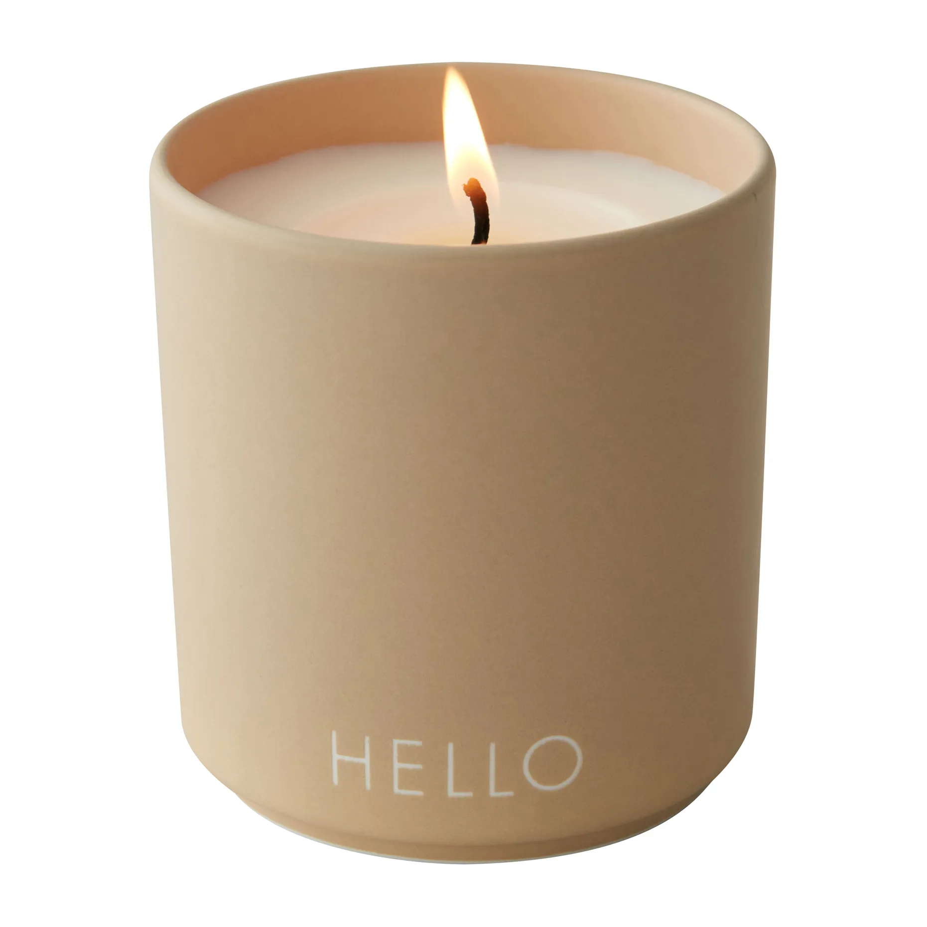 Design Letters scented cande Ø8 cm, Hello-beige Design Letters