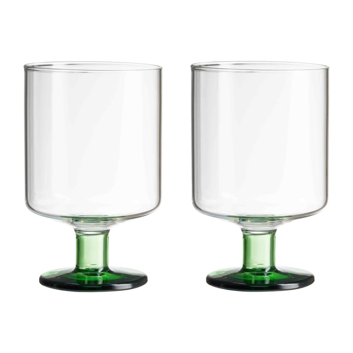Generous wine glass 30 cl 2-pack, Clear-green Design Letters
