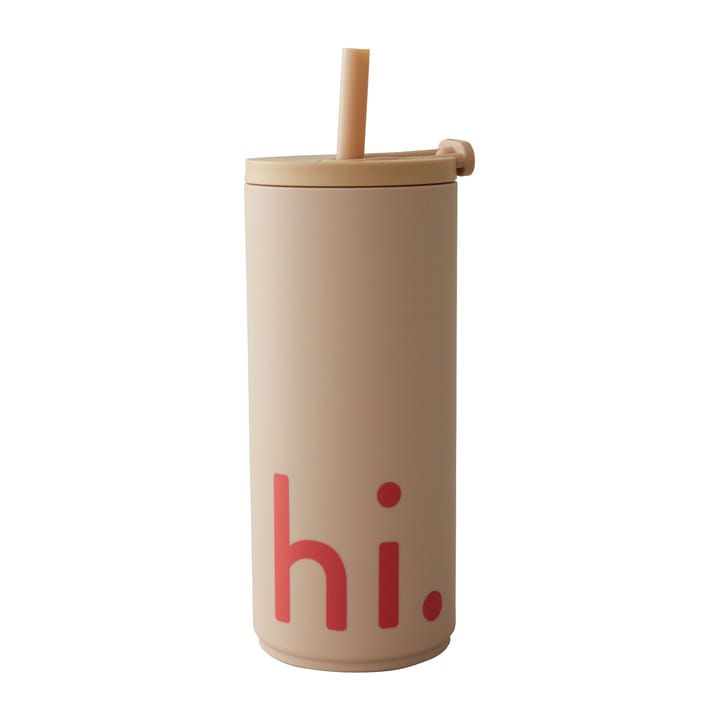 Travel Life thermos with straw 50 cl, Hi-beige Design Letters