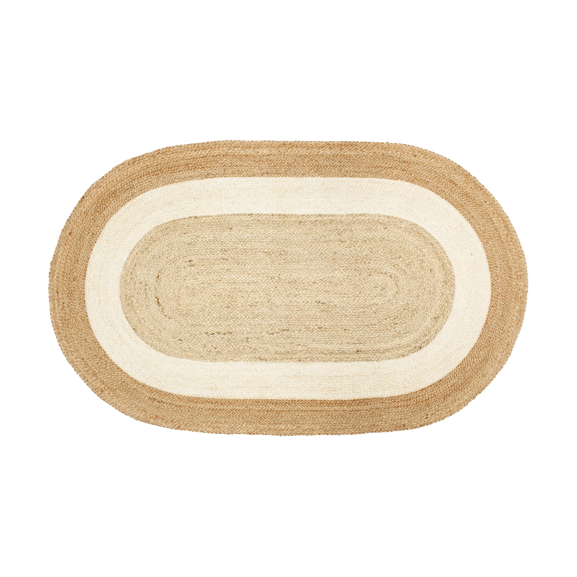 Elin striped oval jute rug 92x150 cm, Natural Dixie