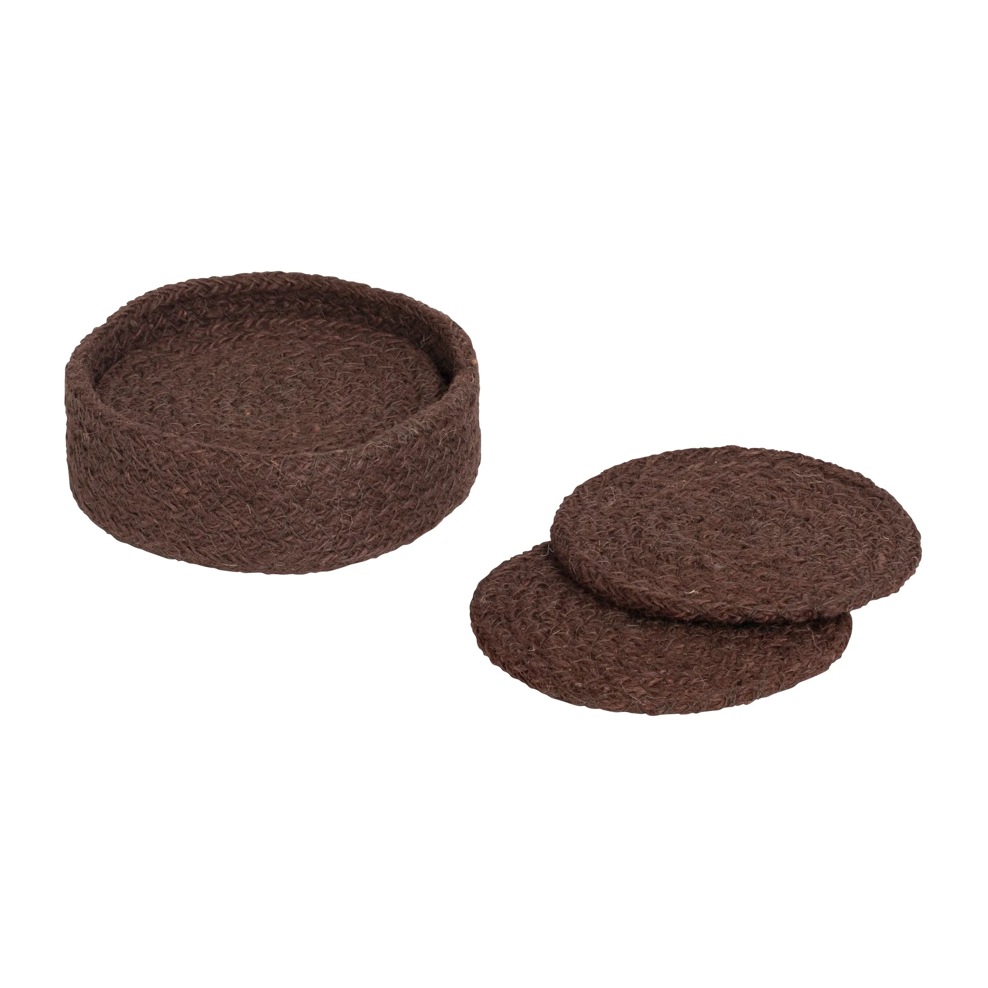 Ella coaster Ø10.5 cm 6-pack, Pure brown Dixie