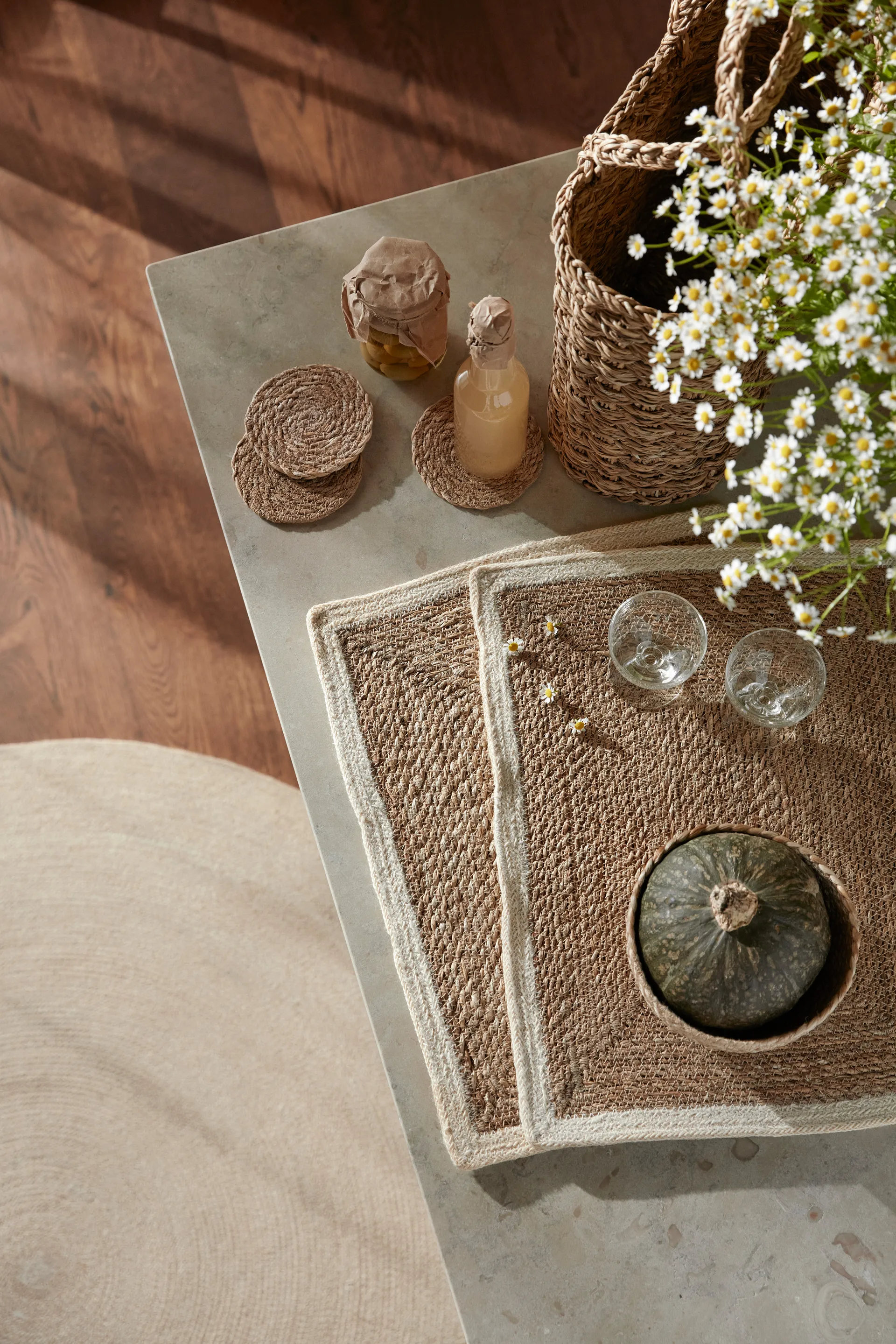 Emil placemat, nature-white Dixie