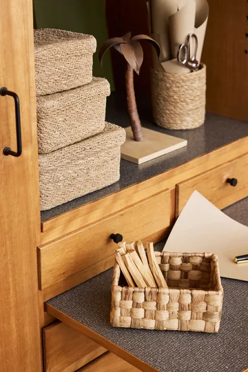 Emil square basket with lid 3-piece - Natural - Dixie