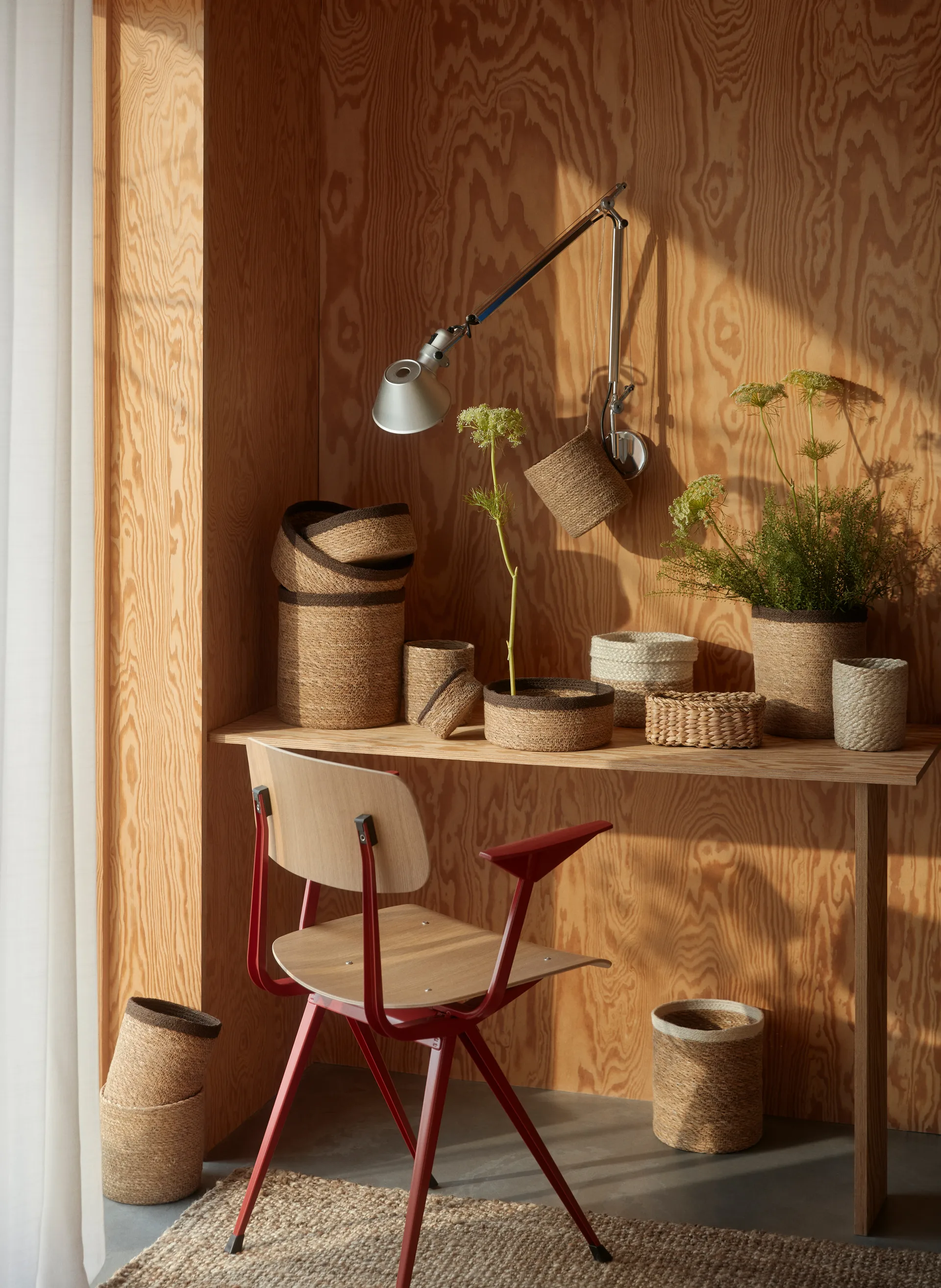 Emil storage basket 3-pack small, Natural-brown Dixie