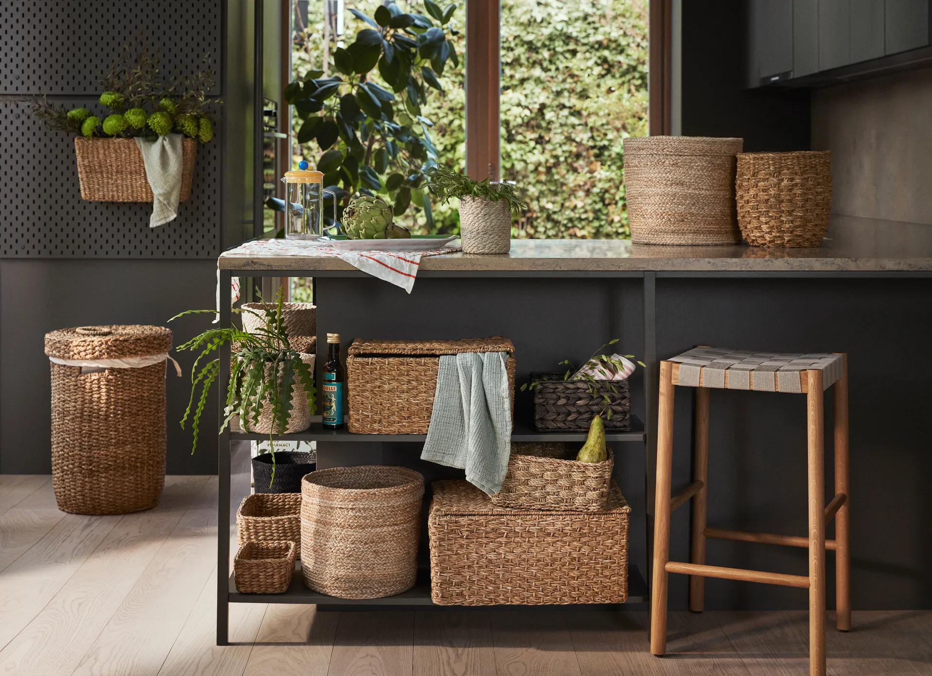 Esther wall mounted storage box 40x16x22 cm, Natural Dixie