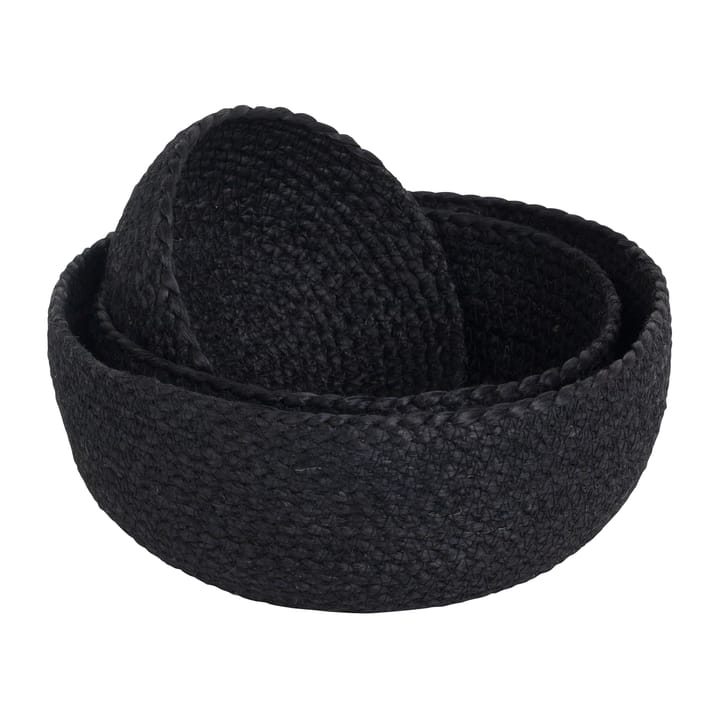 Flätad bread basket 3-pack - Black - Dixie