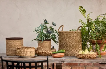 Lily basket with handle 2 pieces - Natural - Dixie