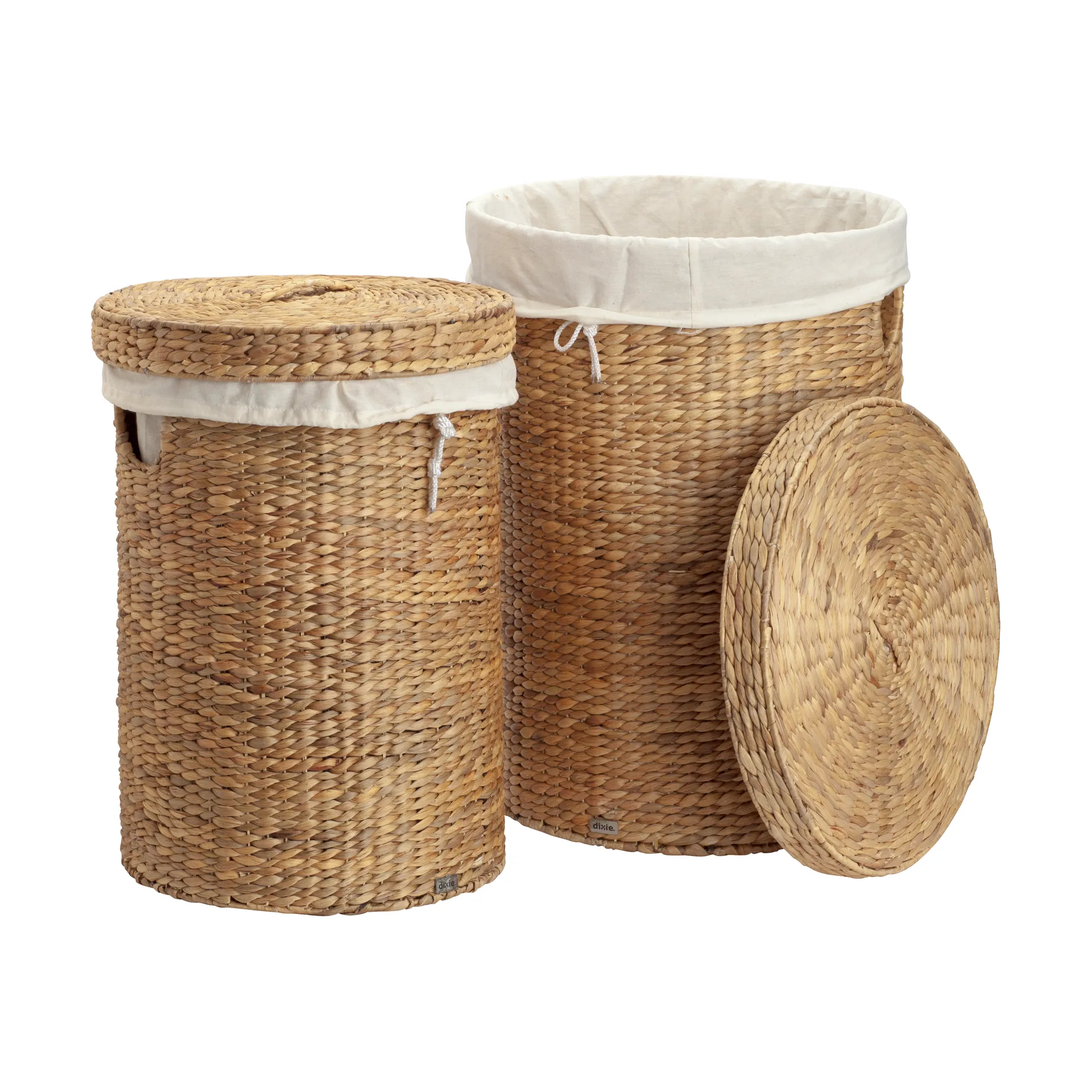 Lily laundry basket round 2-piece set, Natural Dixie