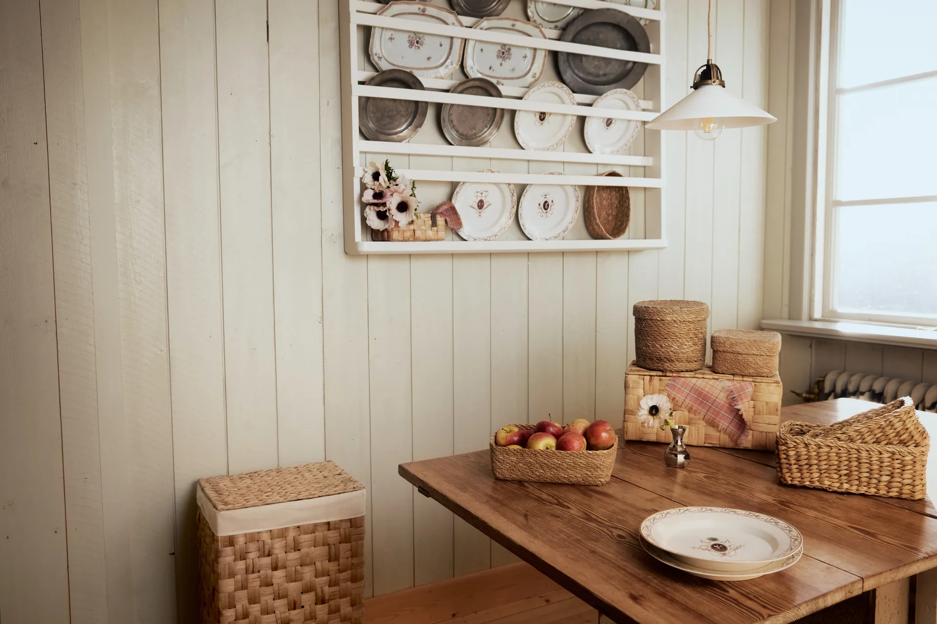 Lily rectangular laundry basket, 2 pieces, Natural Dixie