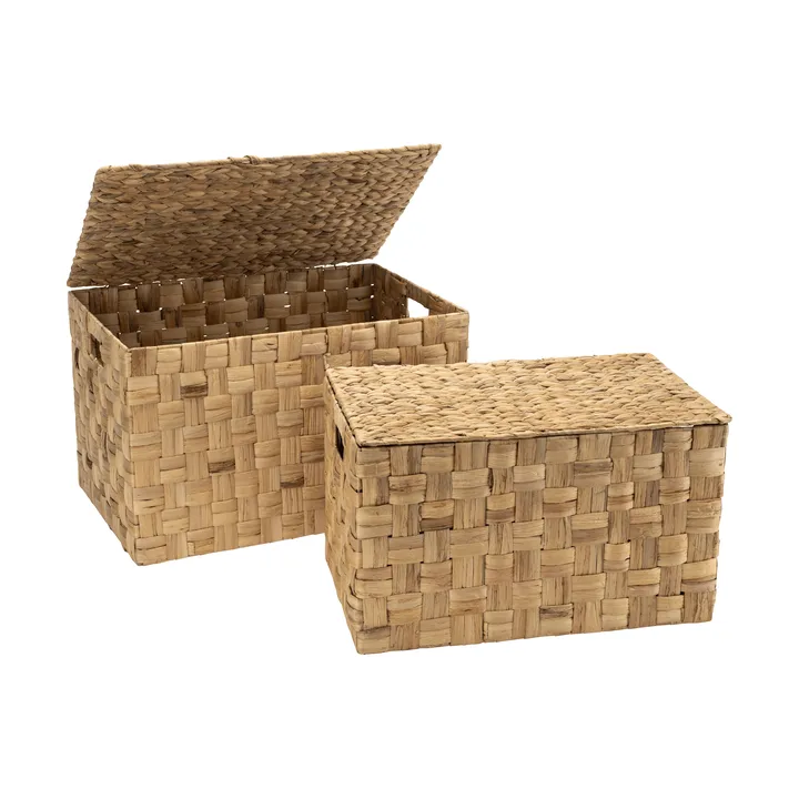 Lily storage with lid, 2 pieces - Water hyercinth - Dixie