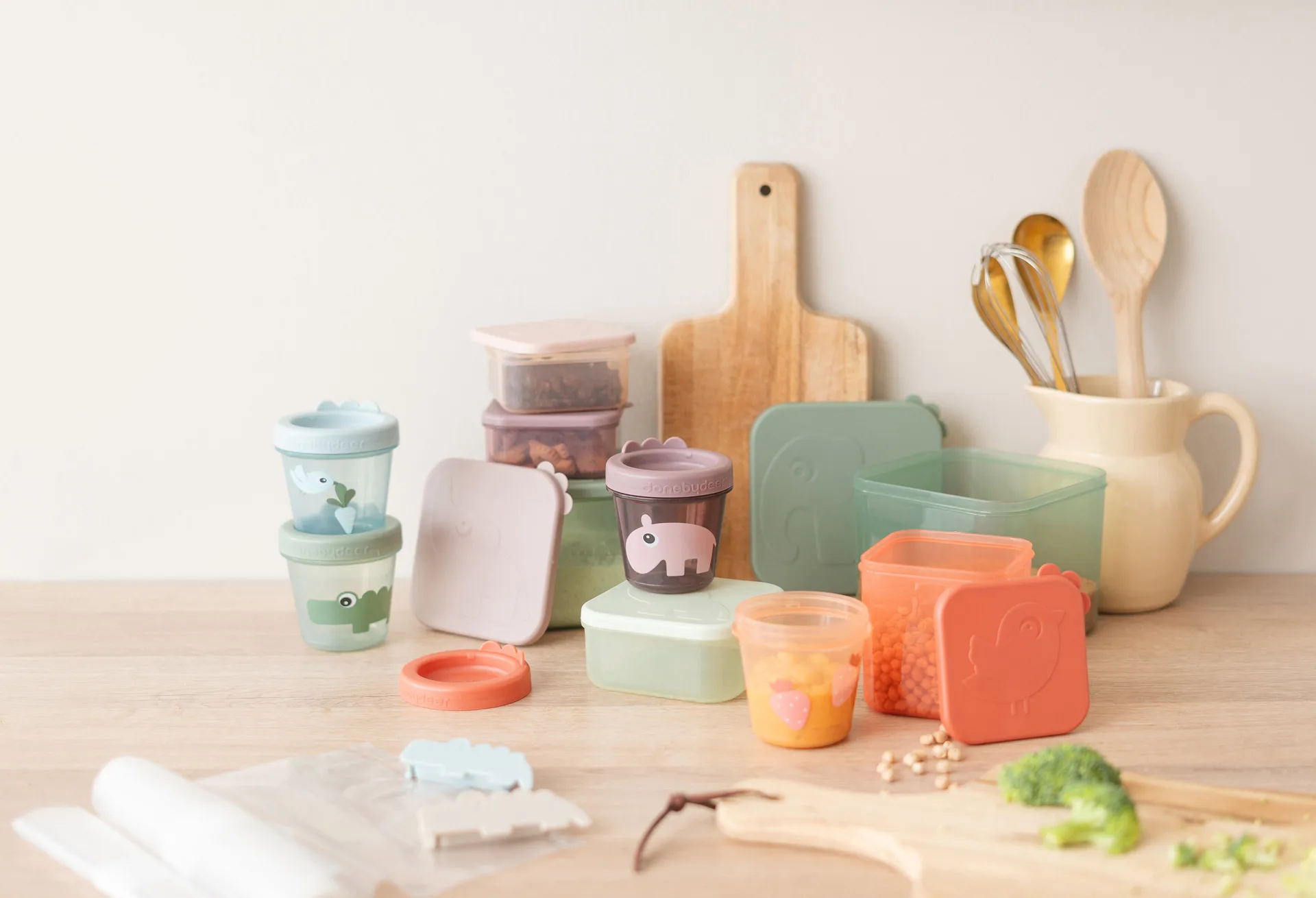 Croco lunch box 3-pack, Green Done by deer