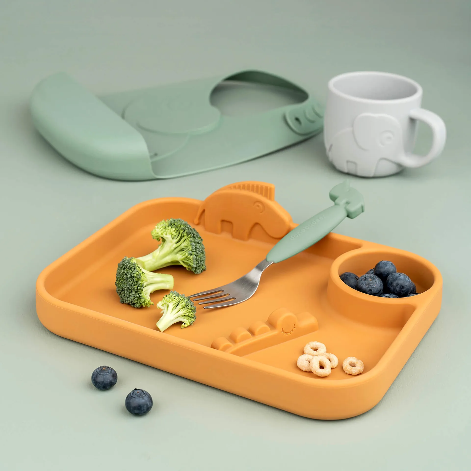 Deer Friends Easy-grip cutlery set 3 pieces, Green Done by deer