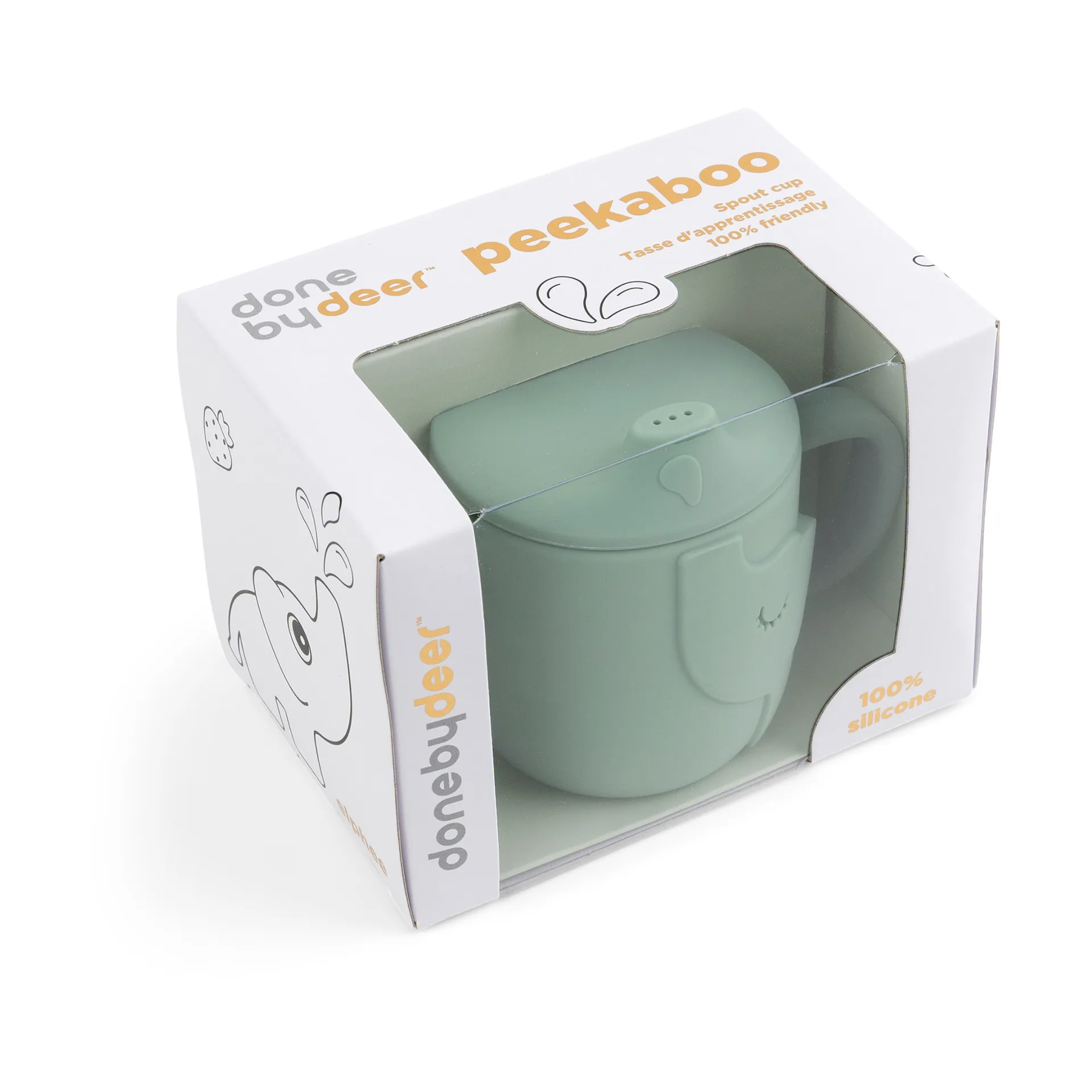 Elphee Peekaboo sippy cup 120 ml, Green Done by deer