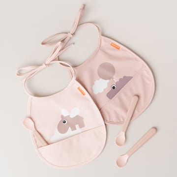 Happy Clouds Tiny bib 2-pack - Powder - Done by deer