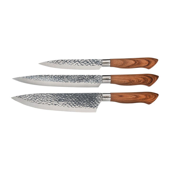 Akira knife set in stainless steel 3 knives, Brown Dorre