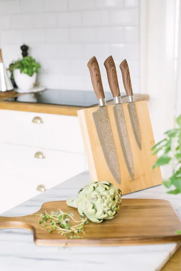 Akira stainless steel knife set, 3 knives - Brown - Dorre