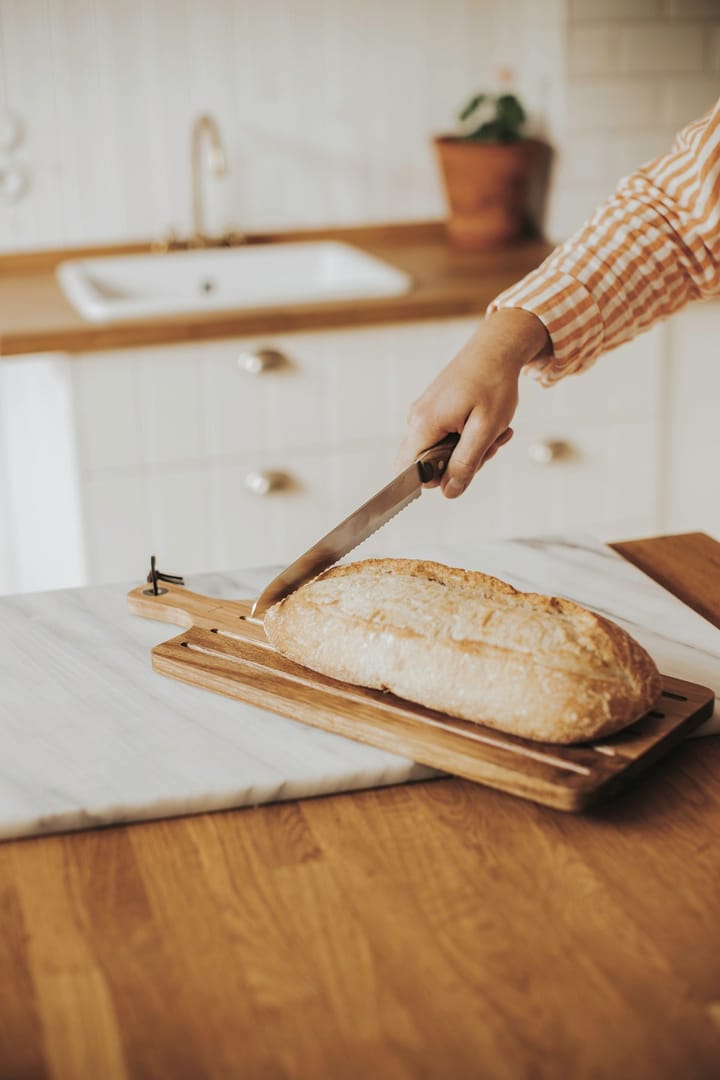 Billy bread knife and cutting board 2 pieces, Acacia-stainless steel Dorre