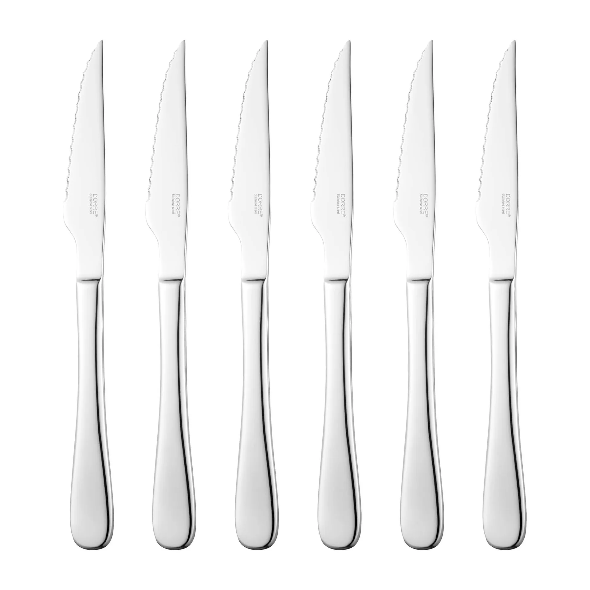 Classic grill knife 6-pack, Stainless steel Dorre