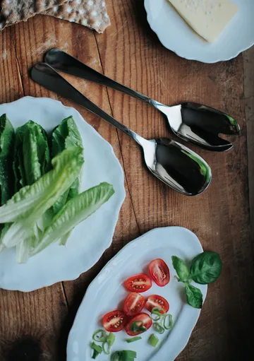 Classic salad and serving utensils - Stainless steel, 2 pieces - Dorre