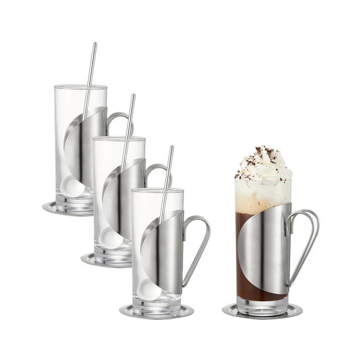 Darry irish coffee set 12 pieces, Glass-stainless steel Dorre