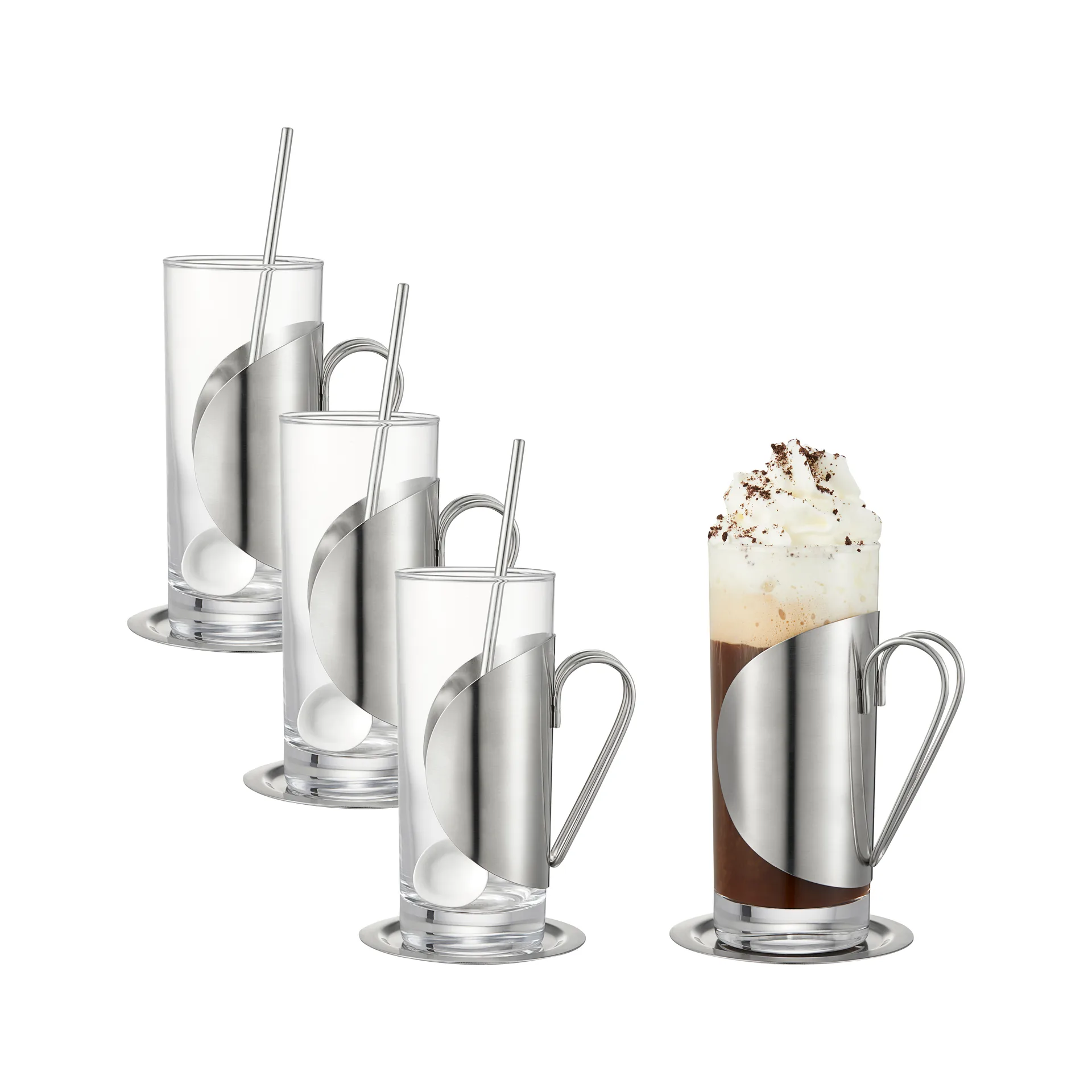 Darry irish coffee set, Glass-stainless steel Dorre