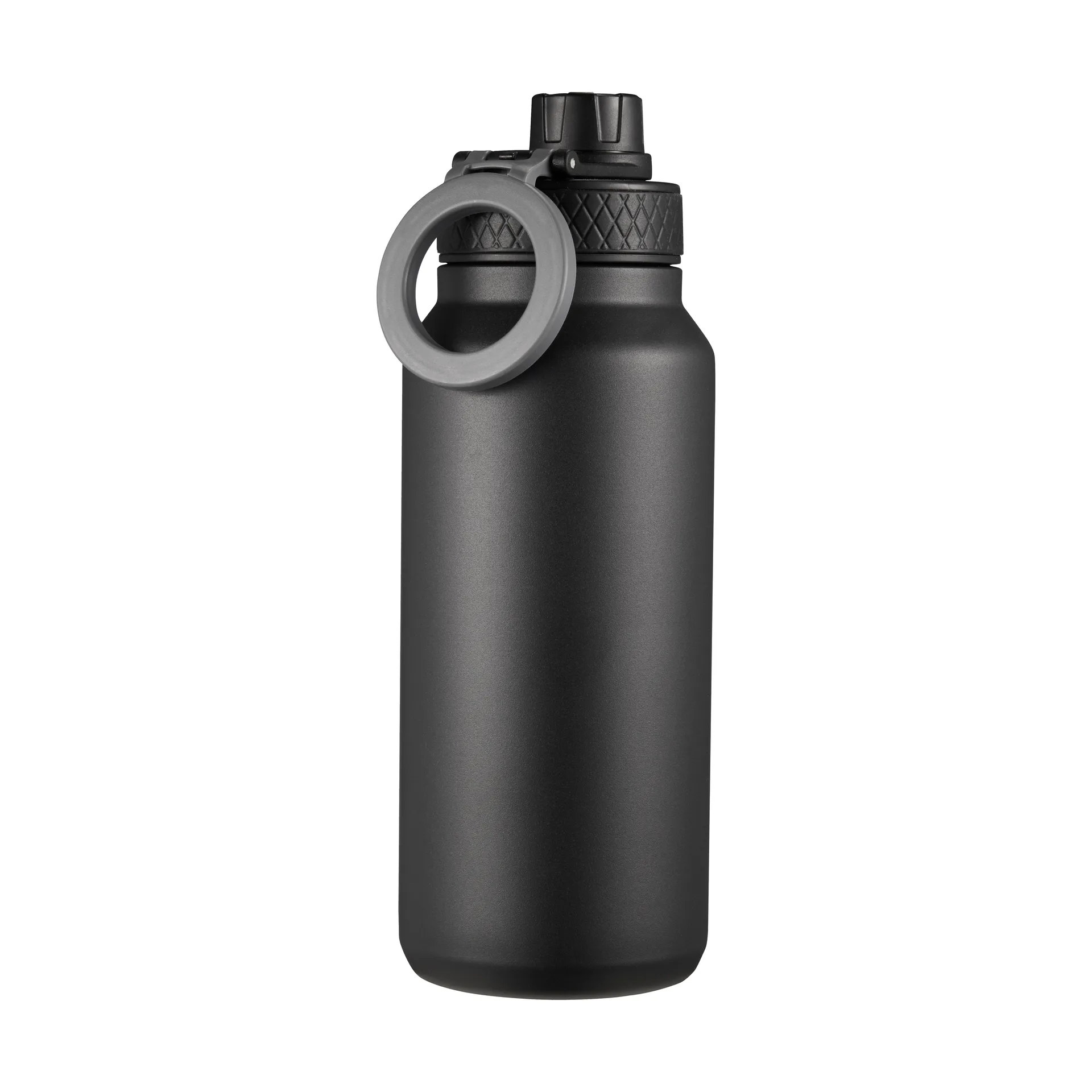 Flory double-wall water bottle with mobile magnet 0.9 L, Black-gray Dorre